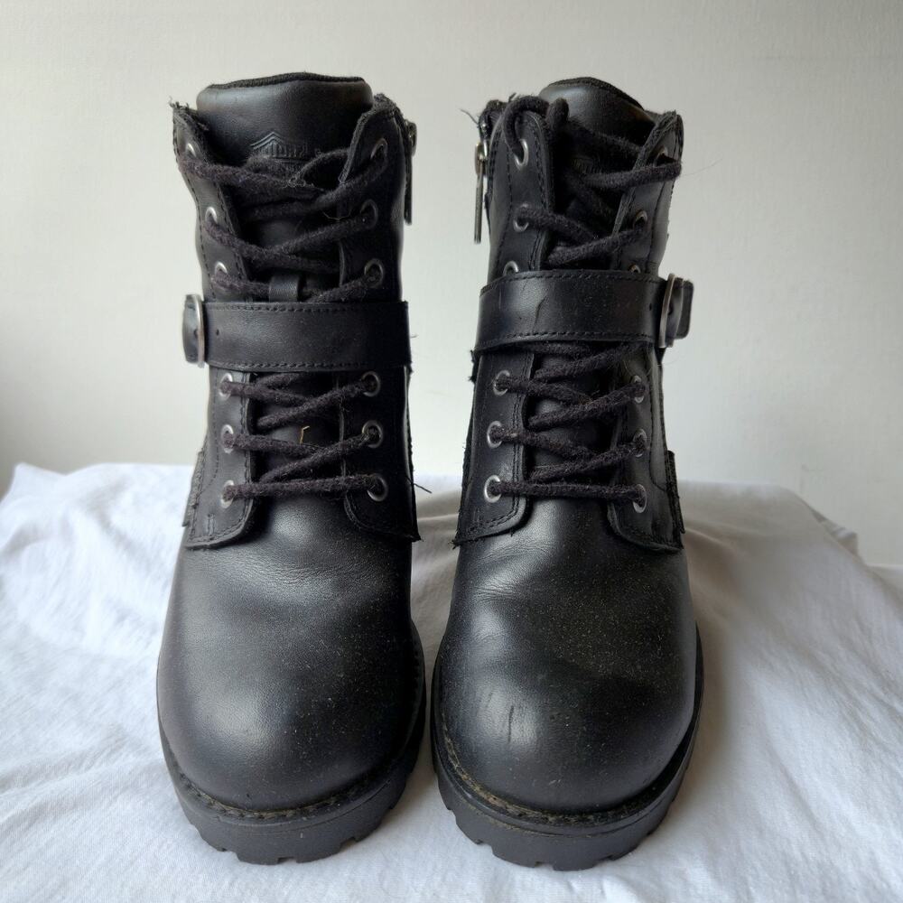 Harley Davidson Howell Women's 5'' Waterproof Leather Moto Boots Black Size 7.5 - Picture 2 of 10